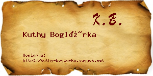 Kuthy Boglárka névjegykártya