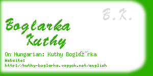 boglarka kuthy business card